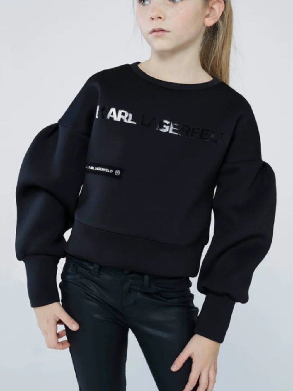 Karl Lagerfeld Kids Sweatshirt Girls 12 Black Neoprene